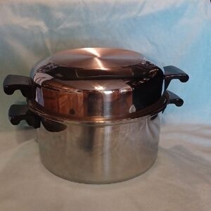 Stainless Steel Cookware Set with Black Handles 5 Qt. With Dome Lid